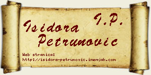 Isidora Petrunović vizit kartica